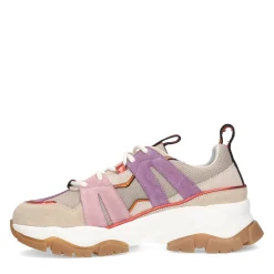 Beige Chunky Sneakers Met Paarse Details^Sacha Sale