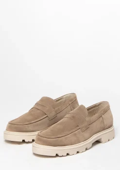 Beige Chunky Suede Loafers^Sacha Cheap