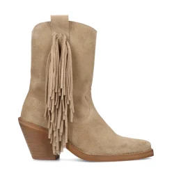 Beige Cowboylaarzen Met Hak En Franjes^Sacha Best Sale