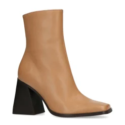 Beige Enkellaarsjes Met Blokhak^Sacha Cheap