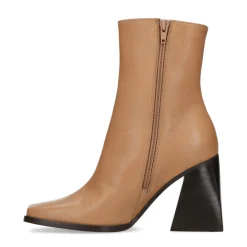 Beige Enkellaarsjes Met Blokhak^Sacha Cheap