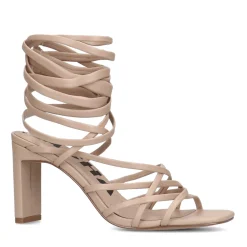 Beige Hak Sandalen Met Strikveters^Sacha Clearance