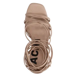 Beige Hak Sandalen Met Strikveters^Sacha Clearance