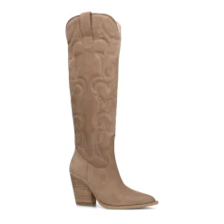 Beige Hoge Suede Cowboylaarzen^Sacha Discount