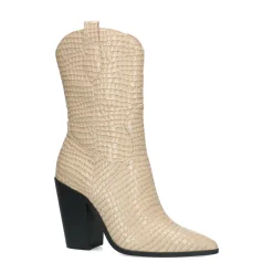 Beige Lage Croco Cowboylaarzen^Sacha Best