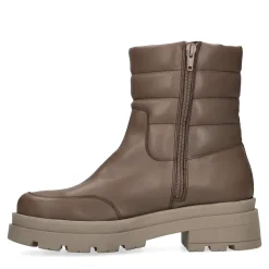 Beige Leren Enkellaarsje^Sacha Fashion