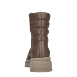 Beige Leren Enkellaarsje^Sacha Fashion