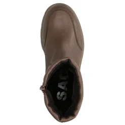 Beige Leren Enkellaarsje^Sacha Fashion