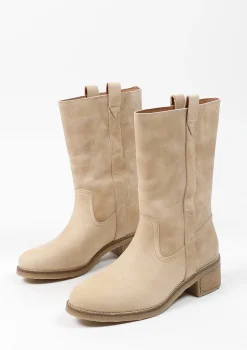 Beige Leren Laarzen^Sacha Store
