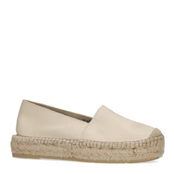 Beige Leren Platform Espadrilles^Sacha Sale