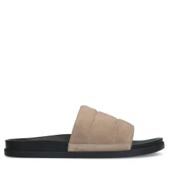 Beige Leren Slippers^Sacha New