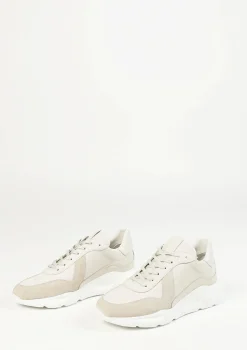 Beige Leren Sneakers Met Suede^Sacha Outlet