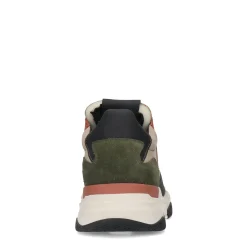 Beige Leren Sneakers Met Groene Details^Sacha Clearance