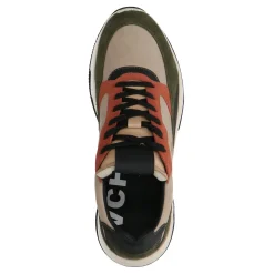 Beige Leren Sneakers Met Groene Details^Sacha Clearance