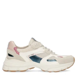 Beige Marathon Sneakers Met Roze Glitter Details^Sacha Best