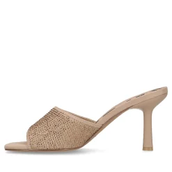 Beige Muiltjes Met Strass^Sacha Clearance