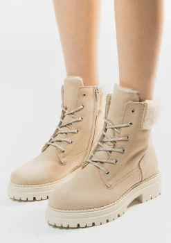 Beige Nubuck Veterboots^Sacha Sale