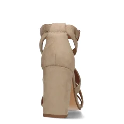 Beige Opengewerkte Sandalen Met Hak^Sacha Sale