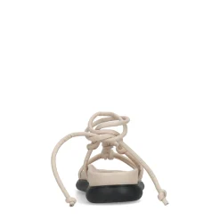 Beige Platte Sandalen Met Strikveters^Sacha Discount