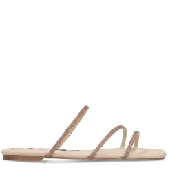 Beige Sandalen Met Strass Bandjes^Sacha Discount