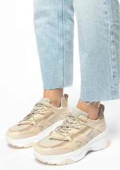 Beige Sneakers Met Dubbele Veter^Sacha Cheap