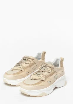 Beige Sneakers Met Dubbele Veter^Sacha Cheap