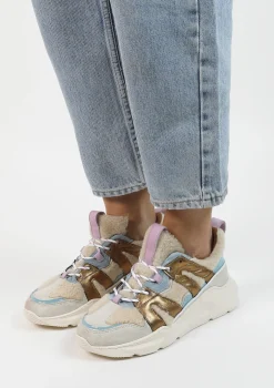 Beige Sneakers Met Gekleurde En Fluffy Details^Sacha Shop