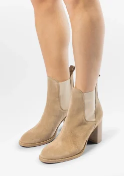 Beige Suede Chelsea Boots Met Hak^Sacha Clearance
