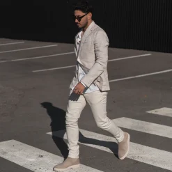 Beige Suede Chelsea Boots^Sacha New