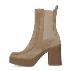 Beige Suede Chelsea Boots Met Plateau Hak^Sacha Cheap