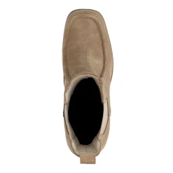 Beige Suede Chelsea Boots Met Plateau Hak^Sacha Cheap