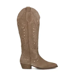 Beige Suede Cowboylaarzen Met Studs^Sacha Sale