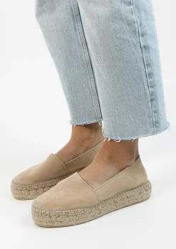 Beige Suede Espadrilles^Sacha Fashion