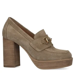 Beige Suede Loafers Met Hak^Sacha Cheap