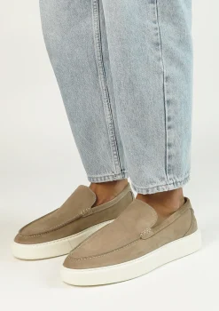 Beige Suede Loafers Met Witte Zool^Sacha Cheap