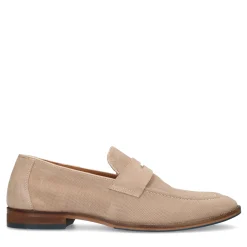 Beige Suede Penny Loafers^Sacha Hot