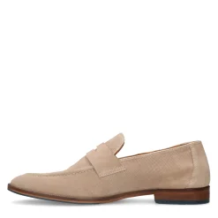 Beige Suede Penny Loafers^Sacha Hot