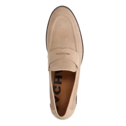 Beige Suede Penny Loafers^Sacha Hot