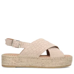 Beige Suede Plateau Sandalen^Sacha Clearance