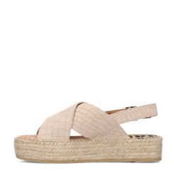 Beige Suede Plateau Sandalen^Sacha Clearance
