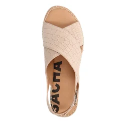 Beige Suede Plateau Sandalen^Sacha Clearance