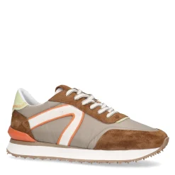 Beige Suede Sneakers Met Gekleurde Details^Sacha Cheap