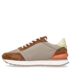 Beige Suede Sneakers Met Gekleurde Details^Sacha Cheap