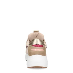 Beige Suede Sneakers Met Roze Details^Sacha Online
