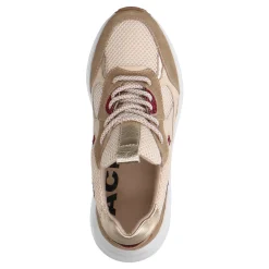 Beige Suede Sneakers Met Roze Details^Sacha Online