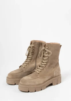 Beige Suede Veterlaarsjes^Sacha Cheap