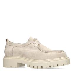 Beige Suede Veterschoenen^Sacha Outlet