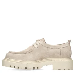 Beige Suede Veterschoenen^Sacha Outlet