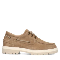 Beige Suede Veterschoenen^Sacha Cheap