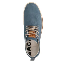 Blauwe Hoge Leren Sneakers^Sacha Fashion